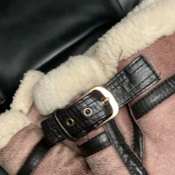 Men's Brown Shearling Bomber Jacket - Picture 6 of 15